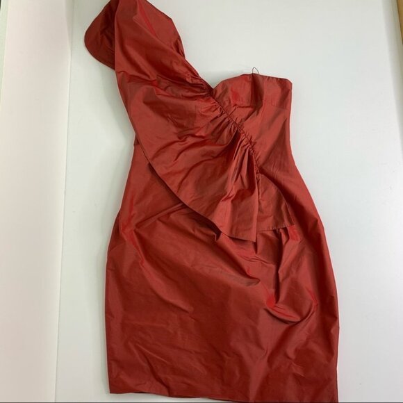robert rodriguez one shoulder tafetta dress - Picture 3 of 7